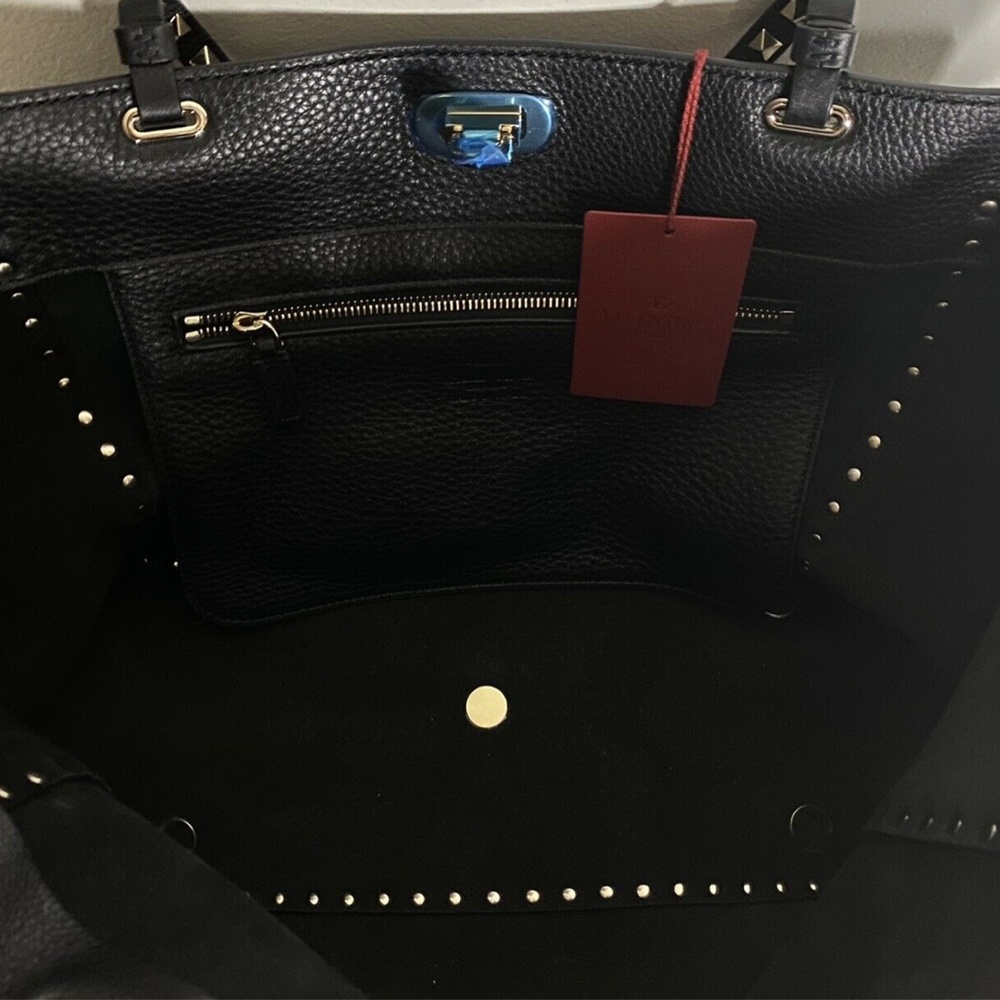 VALENTINO GARAVANI Medium Grain Leather Rockstud Tote Bag *Brand New* - Picture 9 of 12